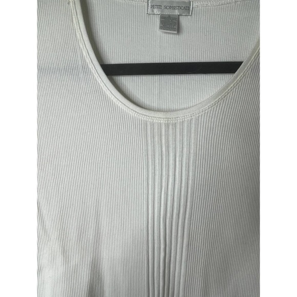 Petite Sophisticate White Short Sleeve Top Size S  * - Picture 2 of 6
